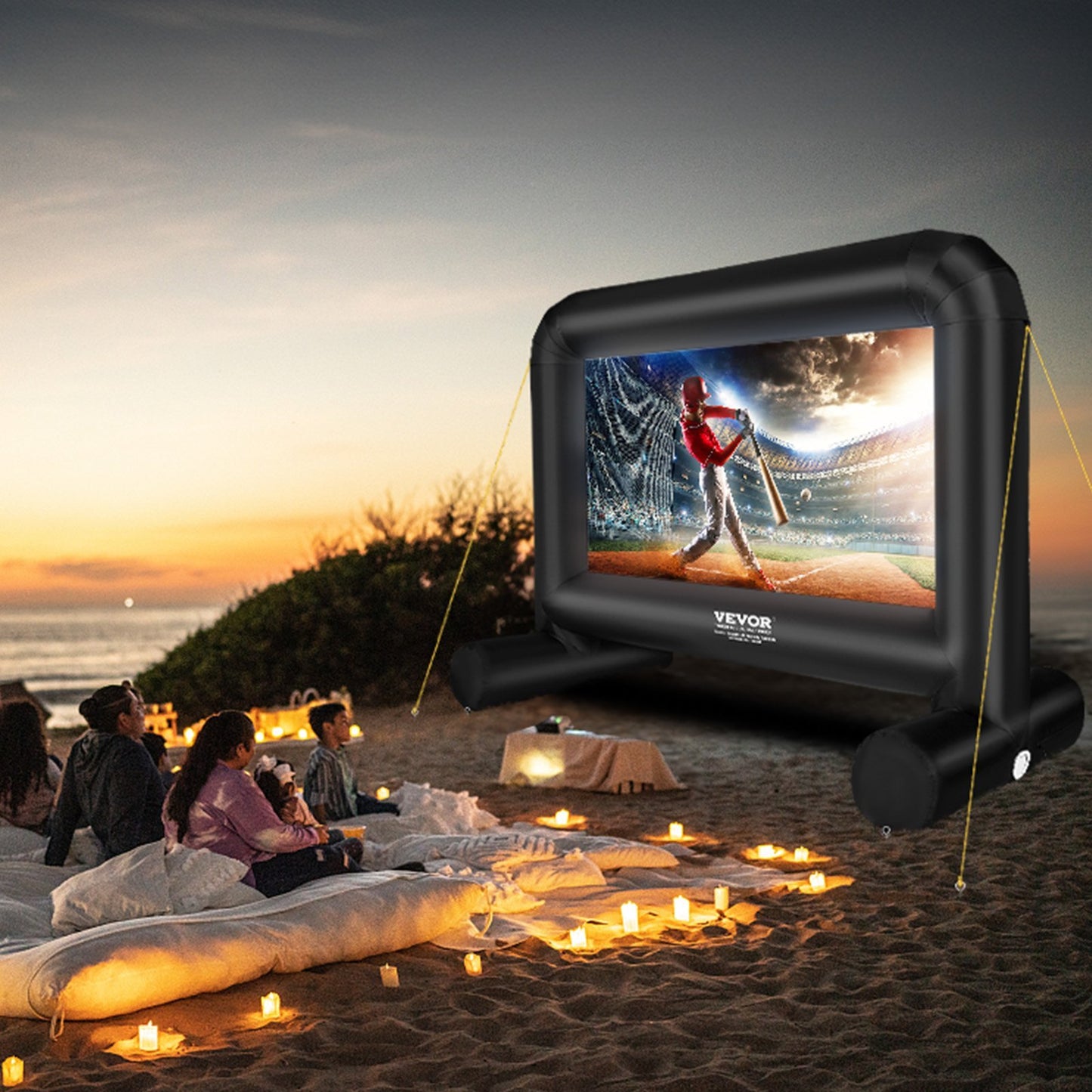 VEVOR Inflatable Movie Screen, 14 FT 168inch Inflatable Projector Screen For Outside With Blower And Carrying Bag, Front Rear Projection, Oxford Fabric Blow Up Screen For Outdoor Parties Backyard Mov