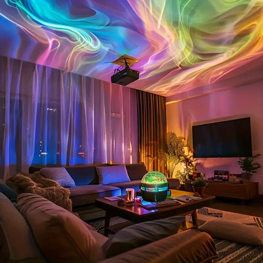 Aurora Starry Sky Projector-Blending Dreamy Aurora With Glittering Stars, 360 Degrees Rotating Projection -Immersive Romantic Atmosphere Creator For Bedrooms